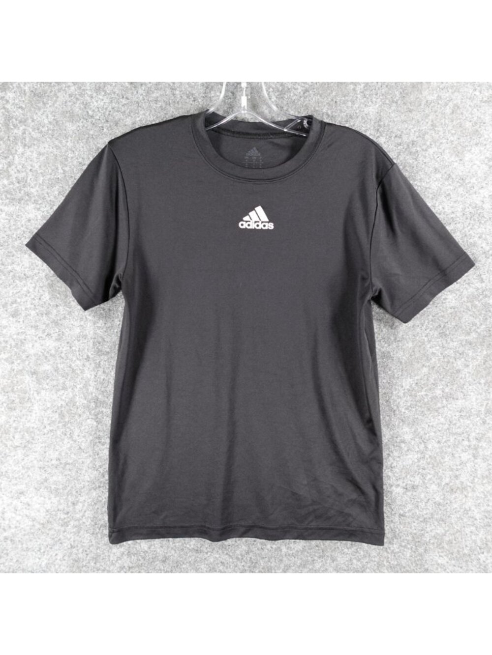 Adidas Crewneck T-Shirt Mens S Black Classic Logo Regular‎ Performance USA Made